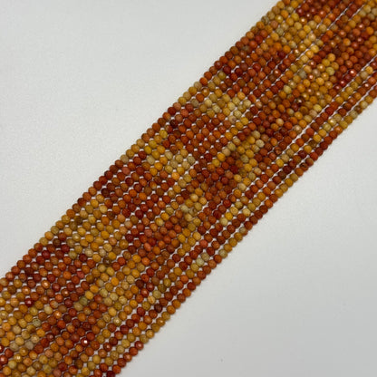 Orange Coral Faceted Rondelle Gemstone Beads (AA Quality)