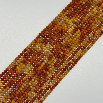 Orange Coral Faceted Rondelle Gemstone Beads (AA Quality)