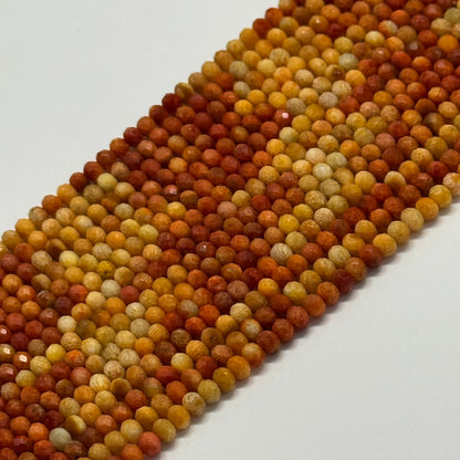 Orange Coral Faceted Rondelle Gemstone Beads (AA Quality)