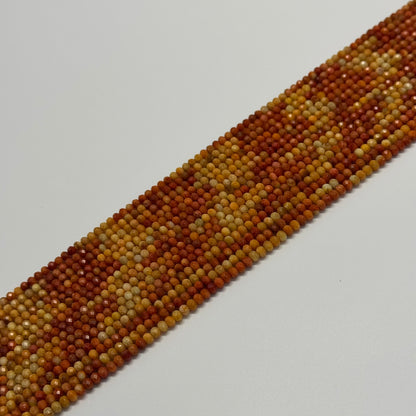 Orange Coral Faceted Rondelle Gemstone Beads (AA Quality)