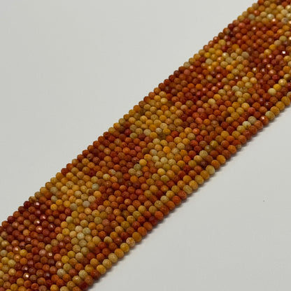 Orange Coral Faceted Rondelle Gemstone Beads (AA Quality)