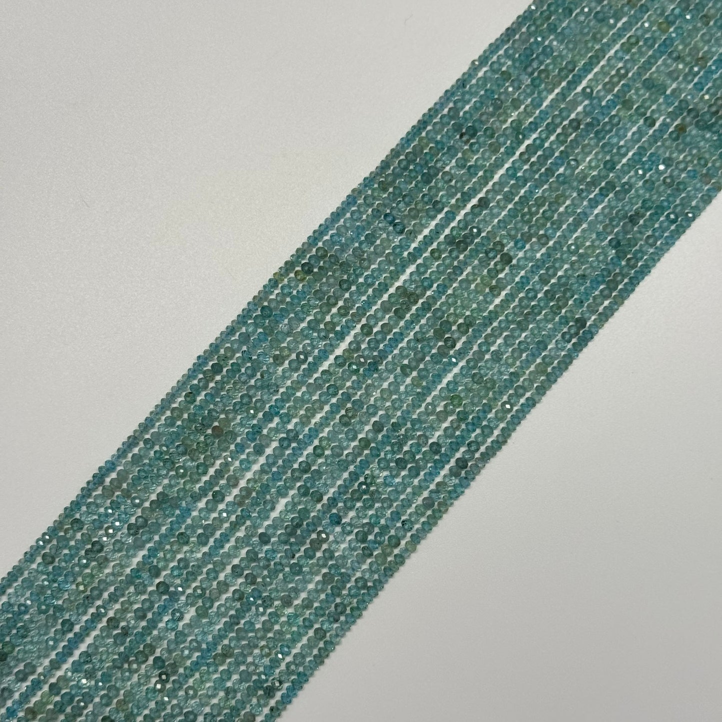 Blue Apatite Faceted Rondelle Beads