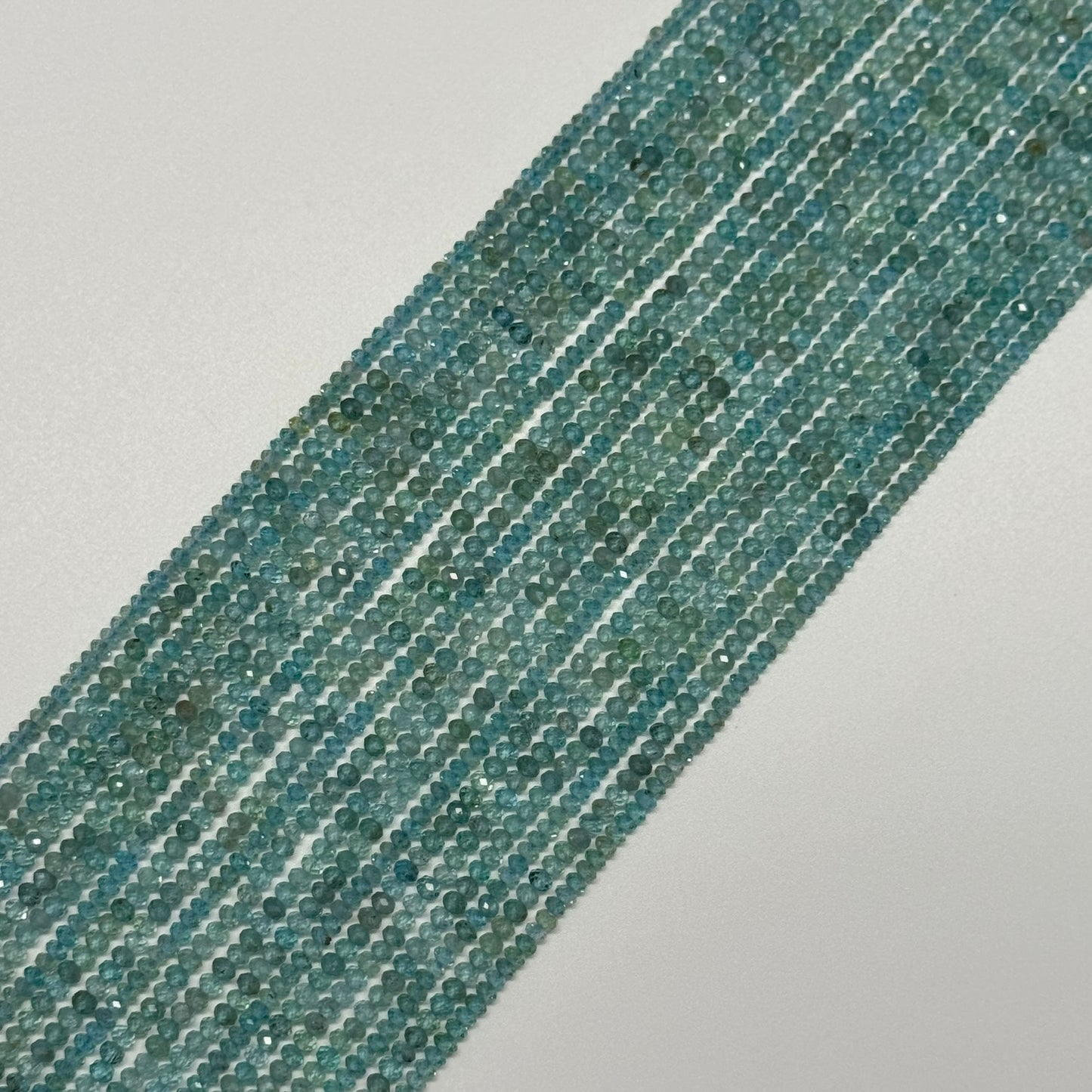 Blue Apatite Faceted Rondelle Beads