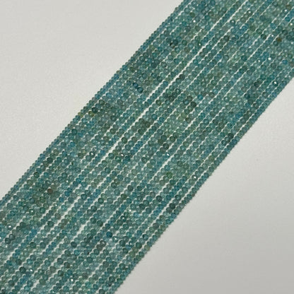 Blue Apatite Faceted Rondelle Beads