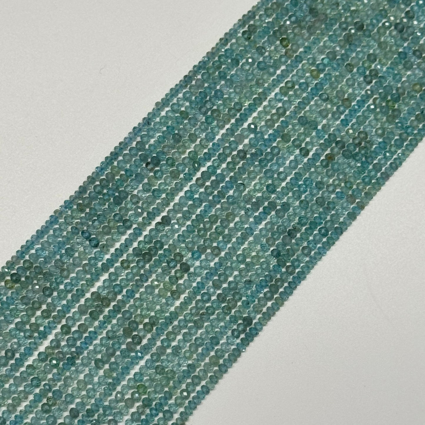 Blue Apatite Faceted Rondelle Beads