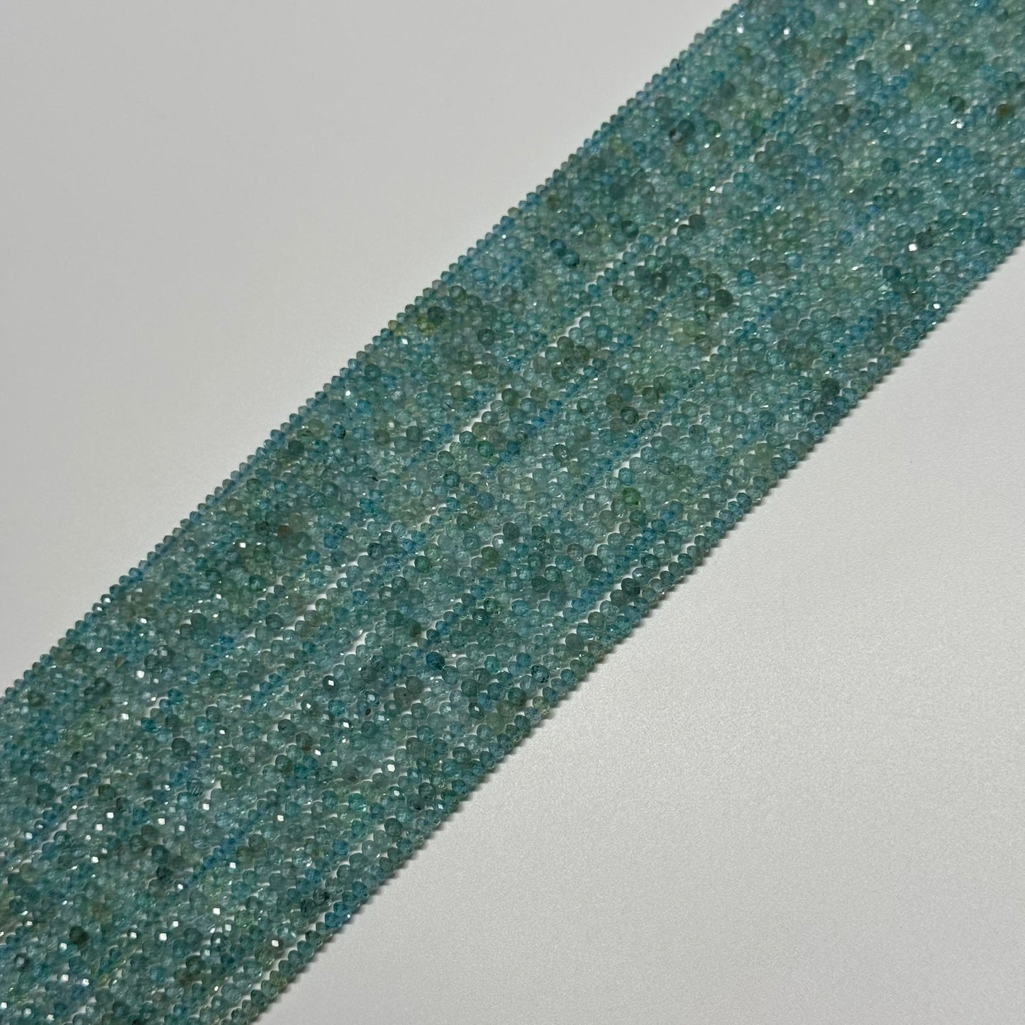 Blue Apatite Faceted Rondelle Beads