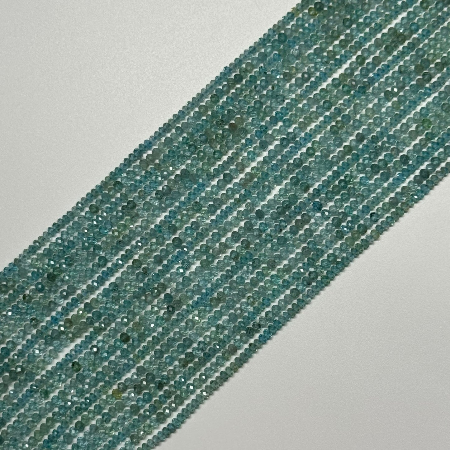 Blue Apatite Faceted Rondelle Beads
