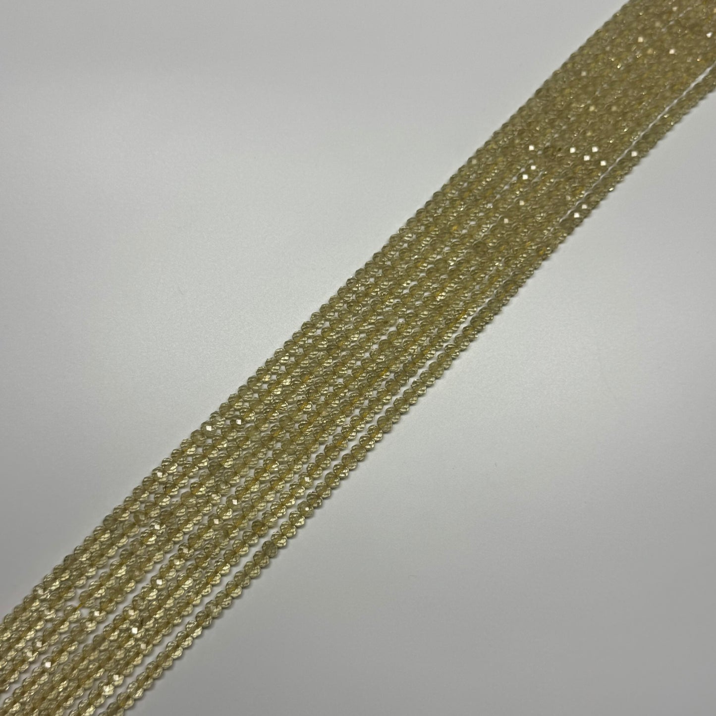 Lemon Quartz Faceted Rondelle Gemstone Beads (AA Quality)