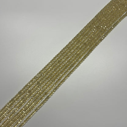 Lemon Quartz Faceted Rondelle Gemstone Beads (AA Quality)
