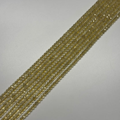 Lemon Quartz Faceted Rondelle Gemstone Beads (AA Quality)