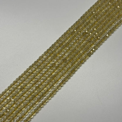 Lemon Quartz Faceted Rondelle Gemstone Beads (AA Quality)