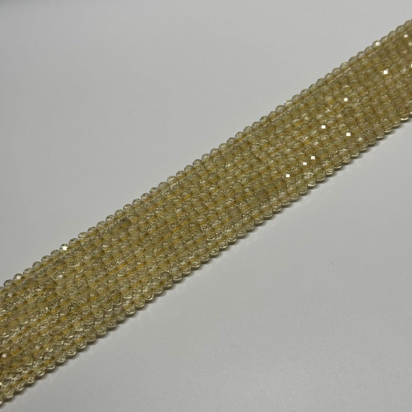 Lemon Quartz Faceted Rondelle Gemstone Beads (AA Quality)