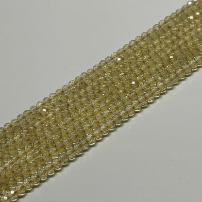 Lemon Quartz Faceted Rondelle Gemstone Beads (AA Quality)