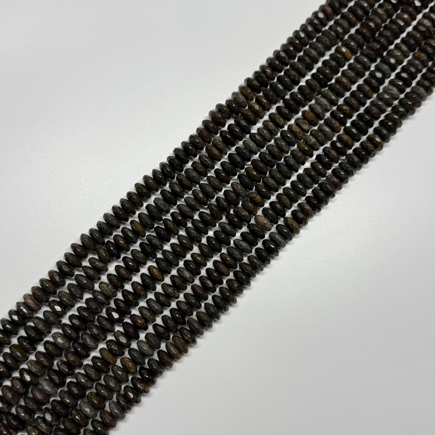 Bronzite Faceted Rondelle Gemstone Beads