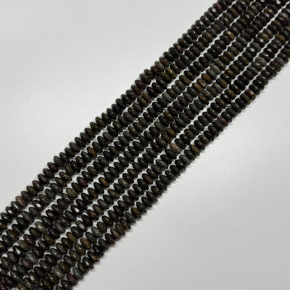 Bronzite Faceted Rondelle Gemstone Beads