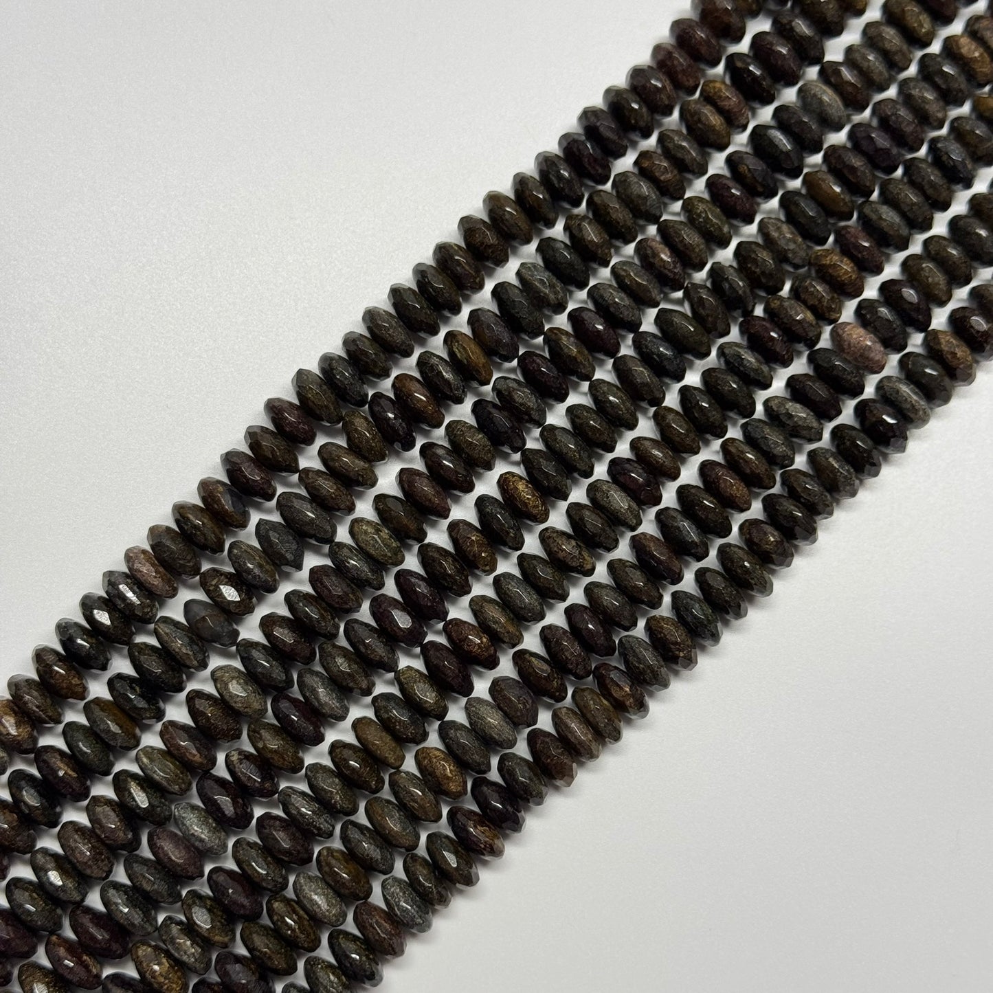 Bronzite Faceted Rondelle Gemstone Beads
