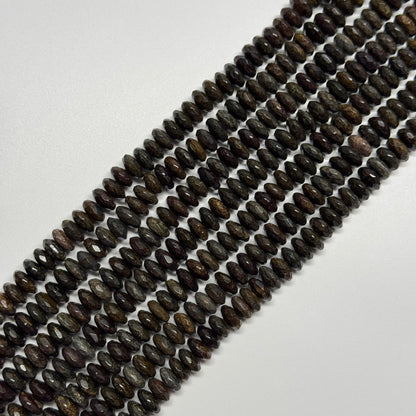 Bronzite Faceted Rondelle Gemstone Beads
