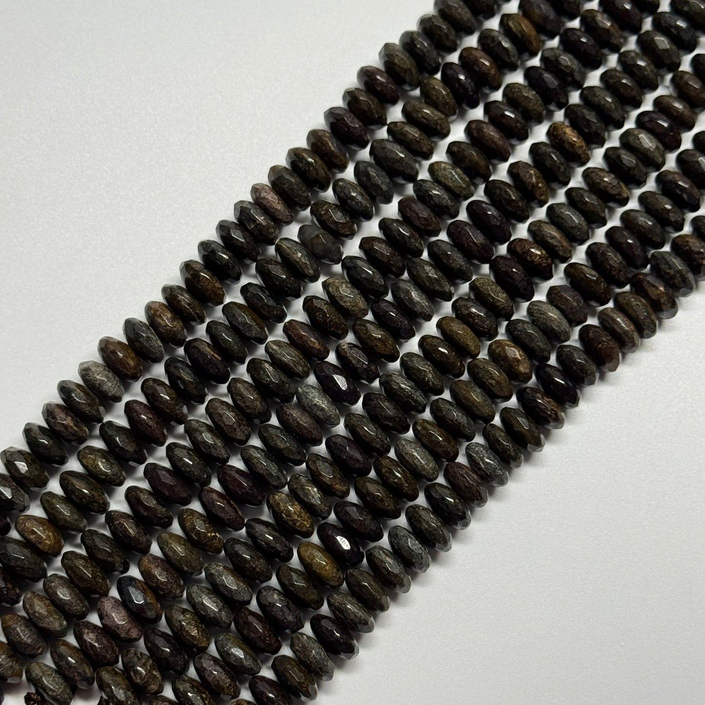 Bronzite Faceted Rondelle Gemstone Beads