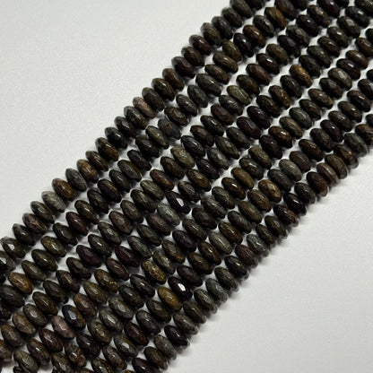 Bronzite Faceted Rondelle Gemstone Beads