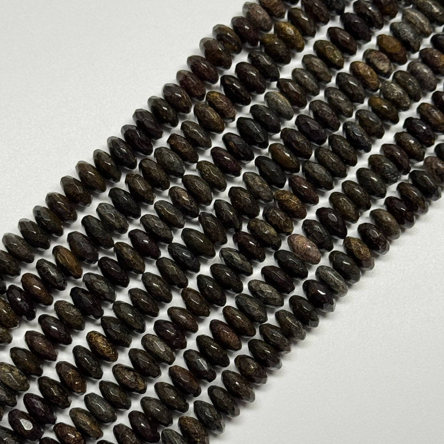 Bronzite Faceted Rondelle Gemstone Beads
