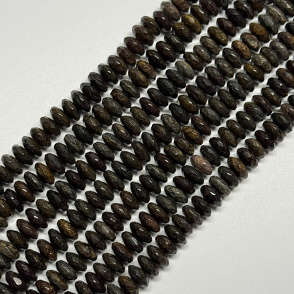 Bronzite Faceted Rondelle Gemstone Beads