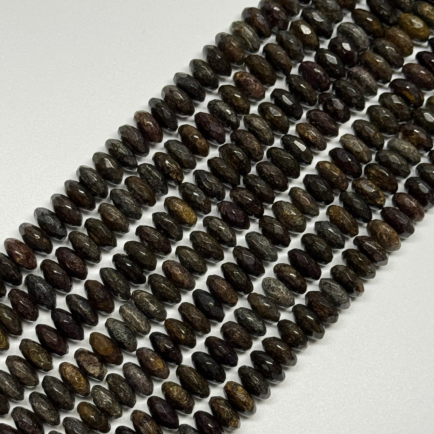 Bronzite Faceted Rondelle Gemstone Beads