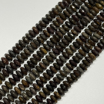 Bronzite Faceted Rondelle Gemstone Beads