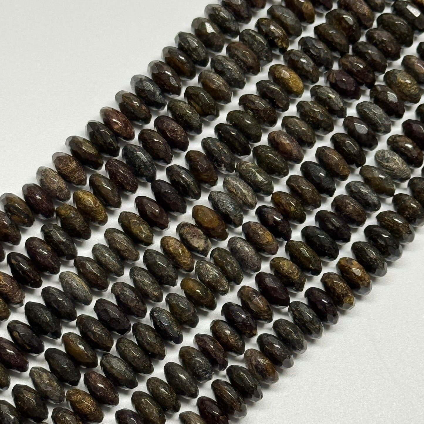 Bronzite Faceted Rondelle Gemstone Beads