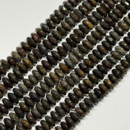 Bronzite Faceted Rondelle Gemstone Beads