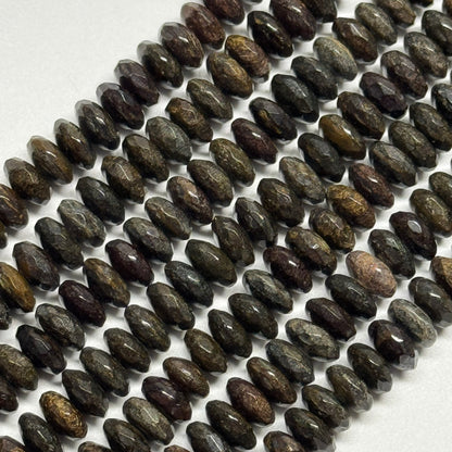 Bronzite Faceted Rondelle Gemstone Beads