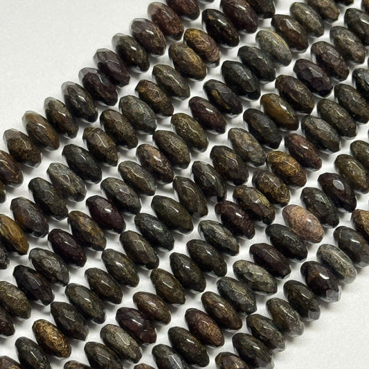 Bronzite Faceted Rondelle Gemstone Beads