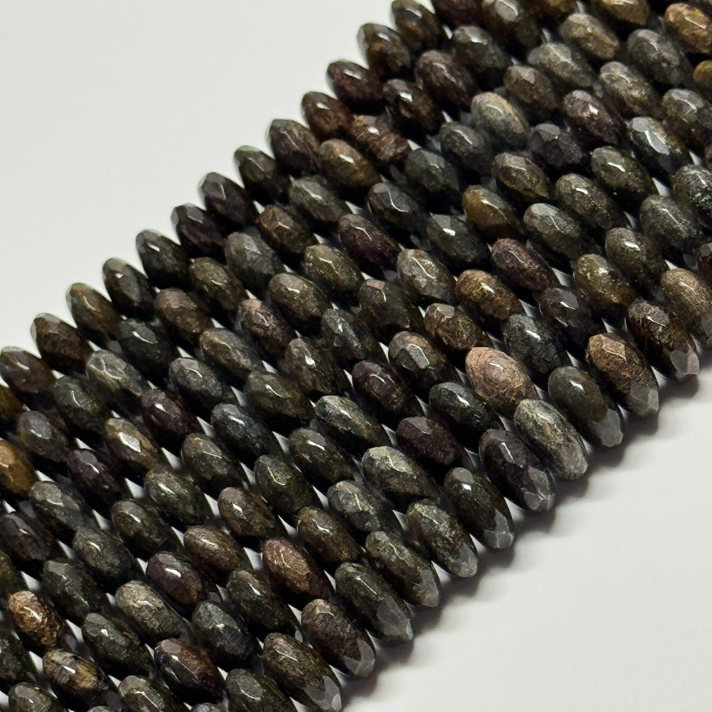 Bronzite Faceted Rondelle Gemstone Beads