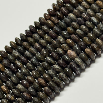 Bronzite Faceted Rondelle Gemstone Beads