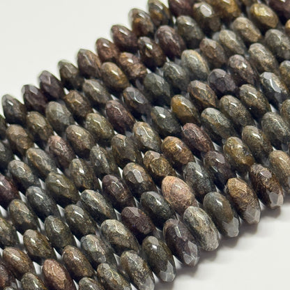 Bronzite Faceted Rondelle Gemstone Beads