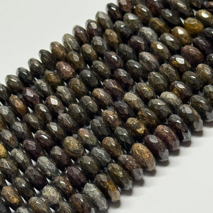 Bronzite Faceted Rondelle Gemstone Beads
