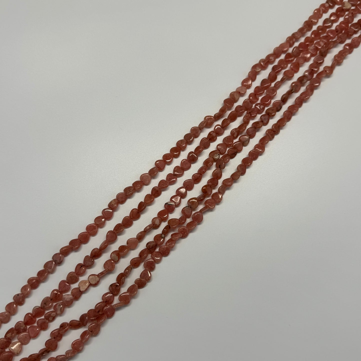 Rhodochrosite Polished Heart Shape Beads