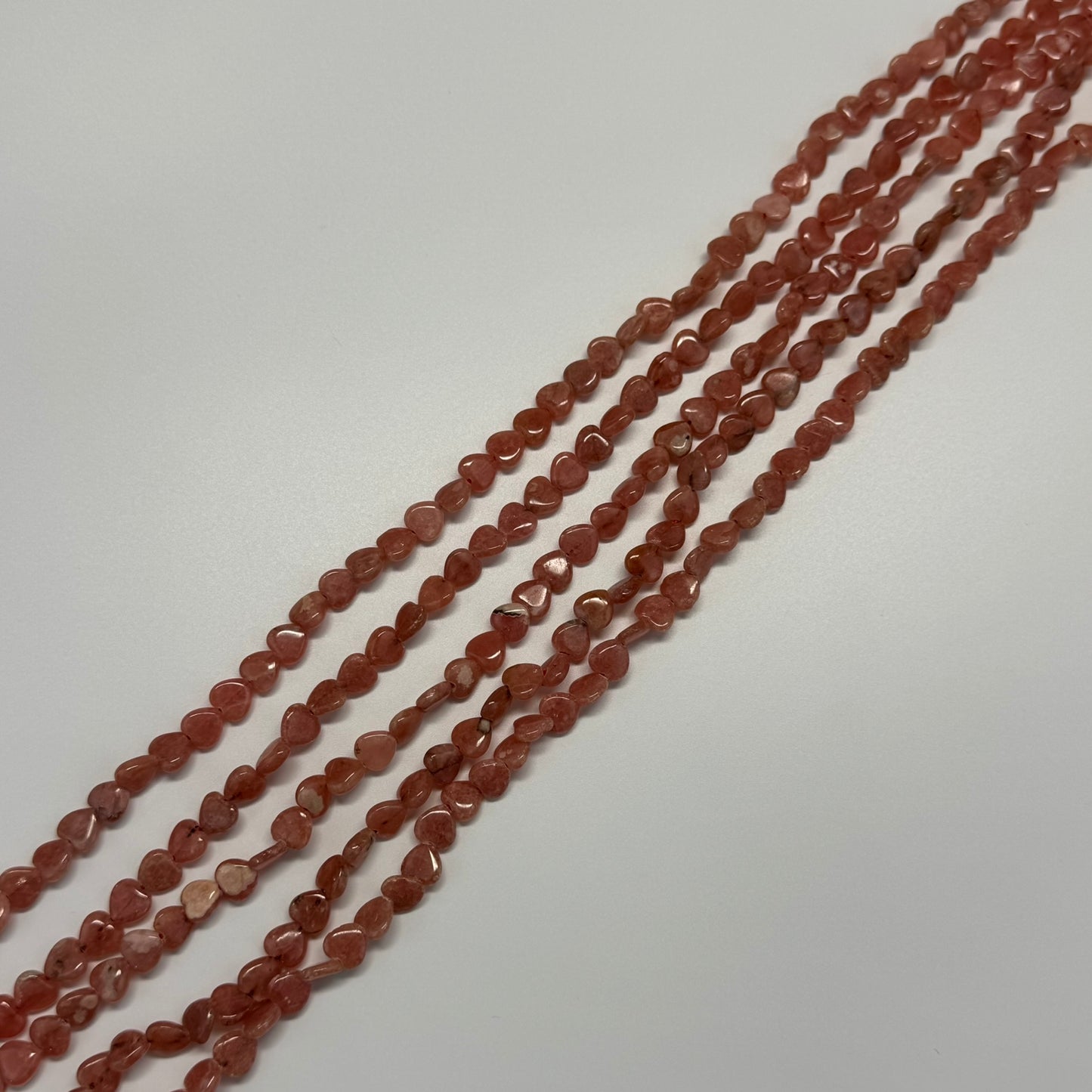 Rhodochrosite Polished Heart Shape Beads