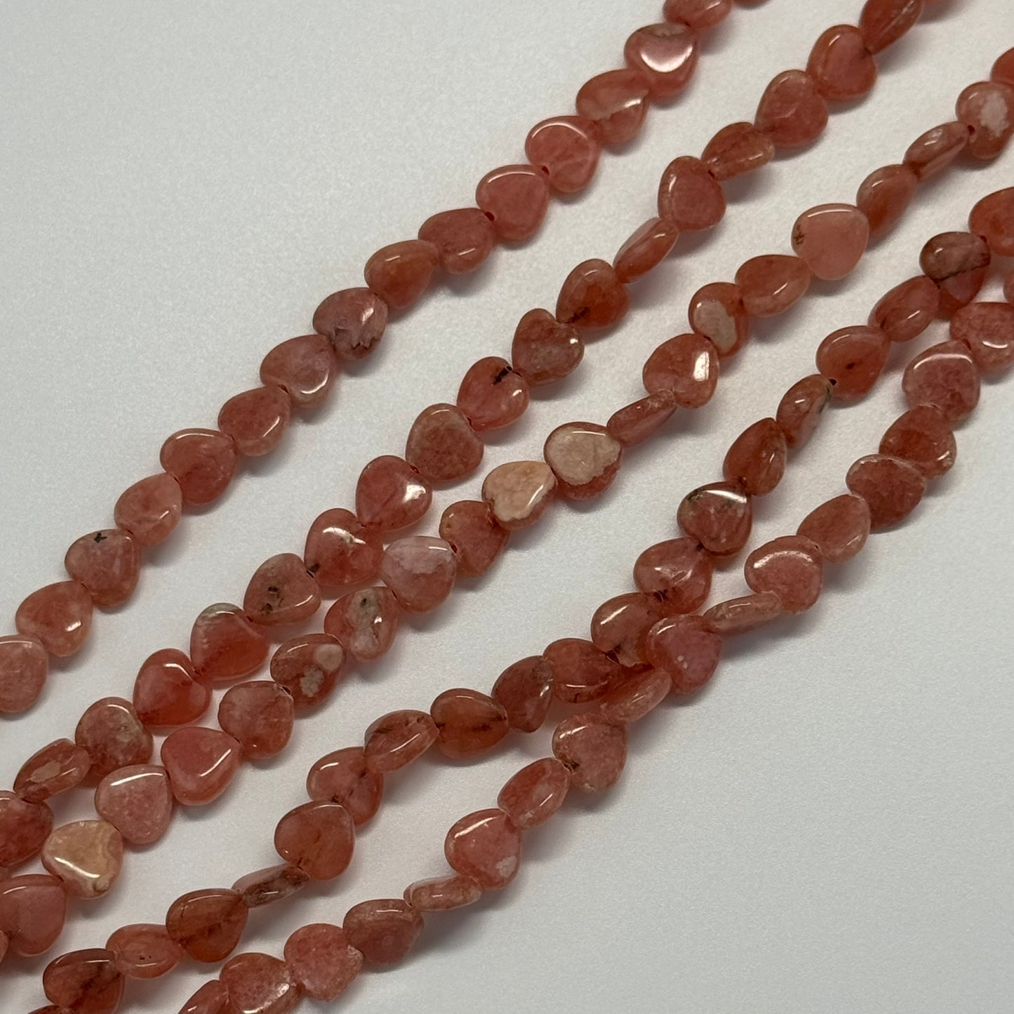 Rhodochrosite Polished Heart Shape Beads