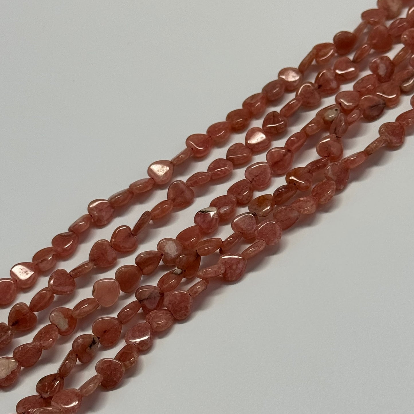Rhodochrosite Polished Heart Shape Beads