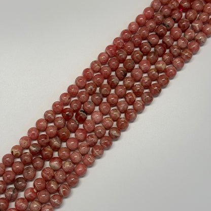 Rhodochrosite Polished Round Beads - (AAA Quality)