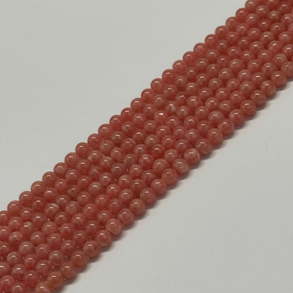 Rhodochrosite Polished Round Beads - (AAA Quality)