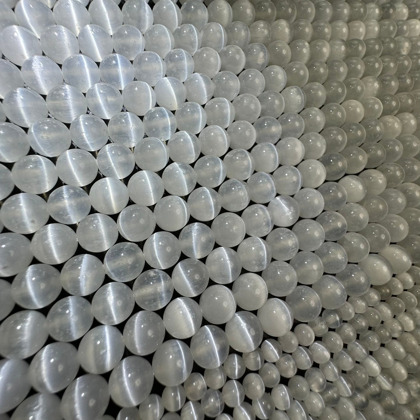 Selenite Polished Round Beads (AAA Quality)