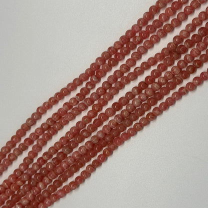 Rhodochrosite Polished Round Beads - (AAA Quality)