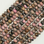 Dendritic Rhodonite Polished Rondelle Beads