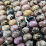 Dendritic Rhodonite Polished Rondelle Beads