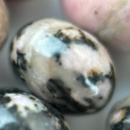 Dendritic Rhodonite Polished Rondelle Beads