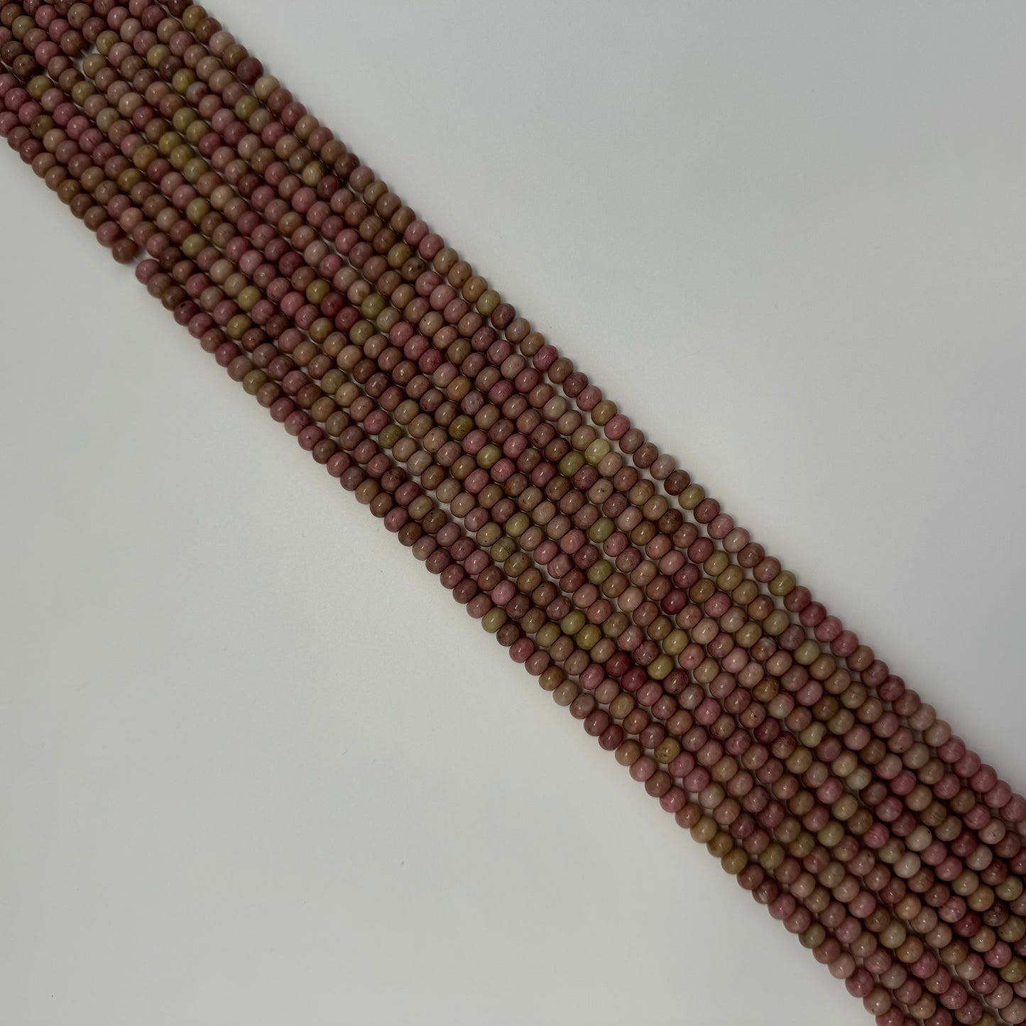 Pink Rhodonite Polished Rondelle Beads (A Quality)
