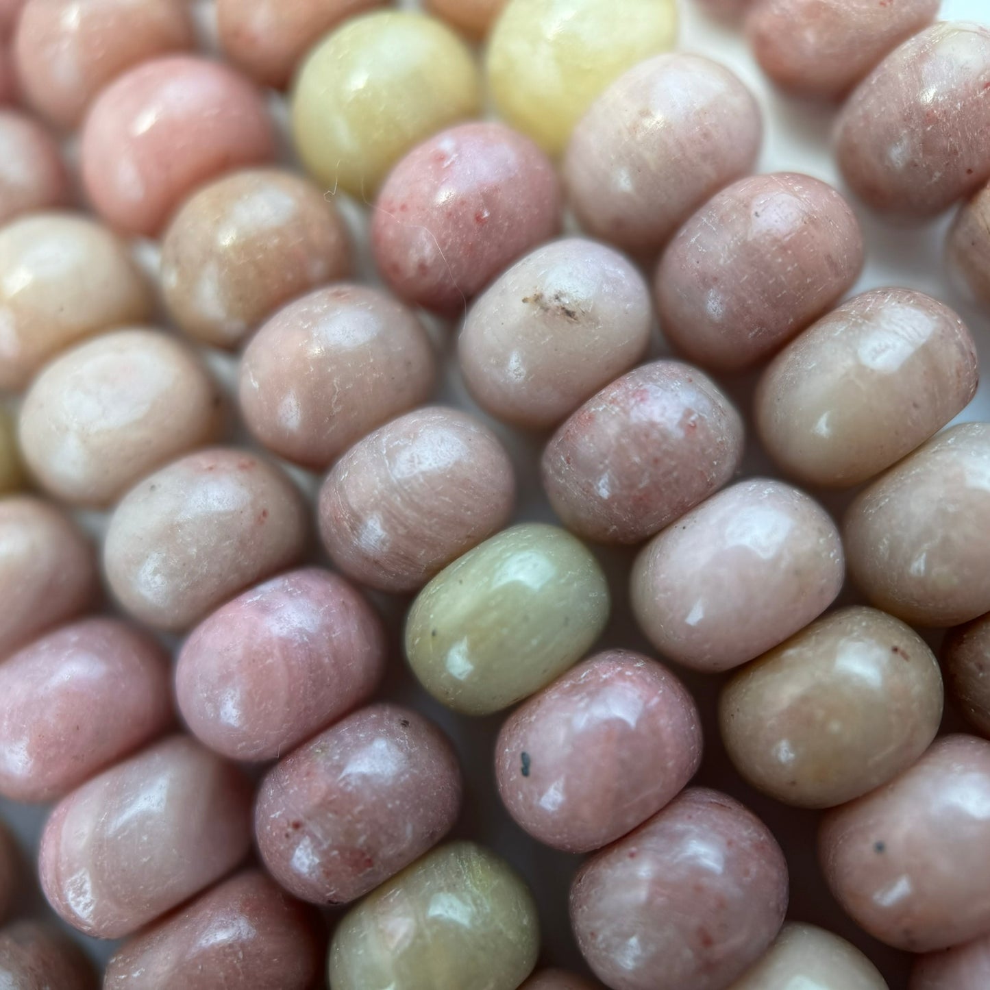 Pink Rhodonite Polished Rondelle Beads (A Quality)
