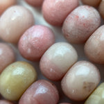 Pink Rhodonite Polished Rondelle Beads (A Quality)