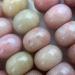 Pink Rhodonite Polished Rondelle Beads (A Quality)
